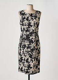 Robe mi-longue imprimé fantaisie sans manche noir SIGNATURE femme