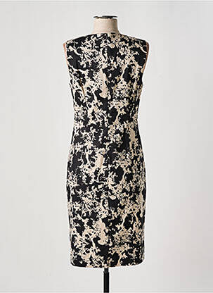 Robe mi-longue imprimé fantaisie sans manche noir SIGNATURE femme