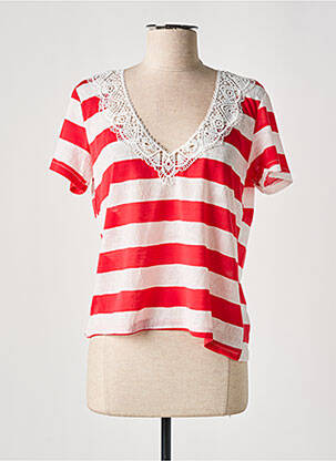 T-shirt coupe droite manches courtes rouge JUBYLEE femme