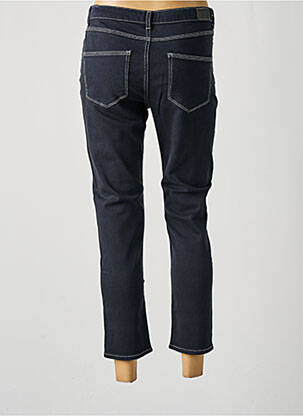 Pantalon 7/8 fermeture zippée sous rabat boutonné bleu KANOPE femme