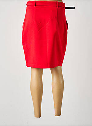 Jupe mi-longue fermeture zip latéral rouge HIPPOCAMPE femme