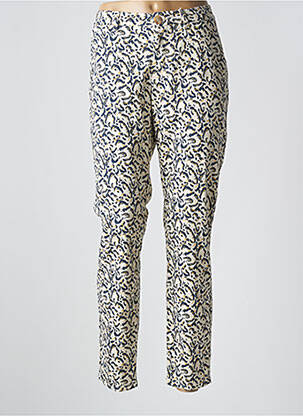 Pantalon chino fermeture zippée sous rabat boutonné taille normale beige KANOPE femme