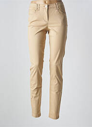 Pantalon slim tissage popeline taille normale beige BRANDTEX femme