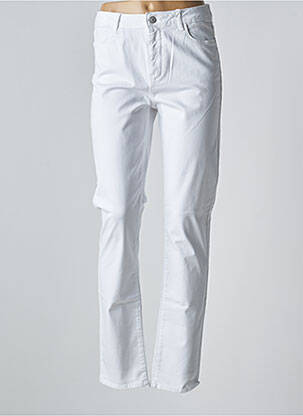 Pantalon slim taille haute taille haute blanc KANOPE femme