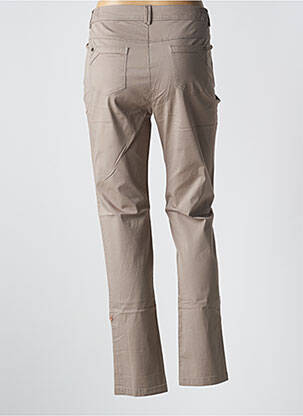 Pantalon slim taille élastique taille haute marron AGATHE & LOUISE femme
