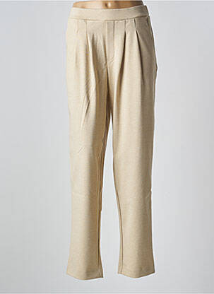 Pantalon droit stretch taille haute beige B.YOUNG femme