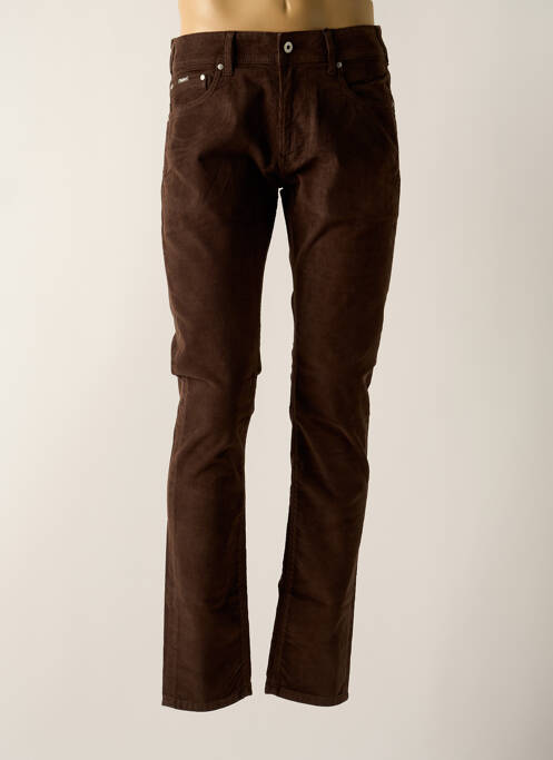 Pantalon slim stretch taille normale marron PEPE JEANS homme