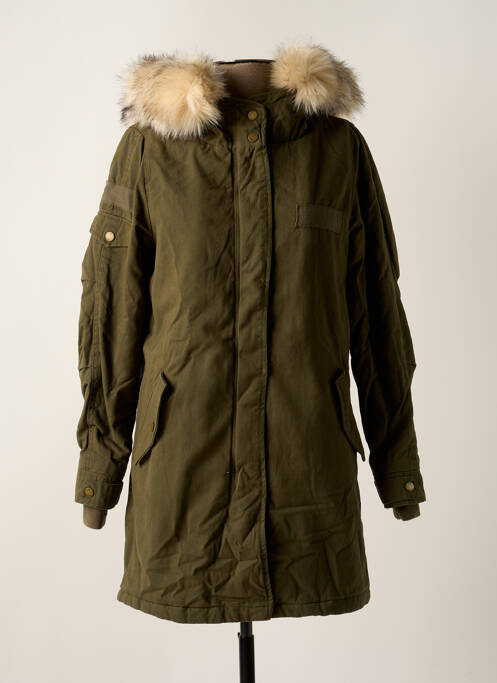 Parka manches longues sans capuche vert ONLY femme
