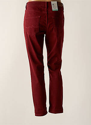 Pantalon droit fermeture zippée sous rabat boutonné rouge PEPE JEANS femme