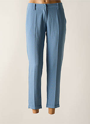 Pantalon 7/8 fermeture zippée sous rabat boutonné bleu PAKO LITTO femme