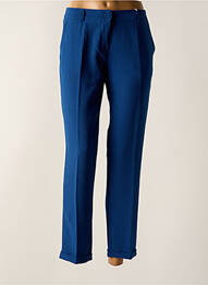 Pantalon 7/8 fermeture zippée sous rabat boutonné bleu PAKO LITTO femme