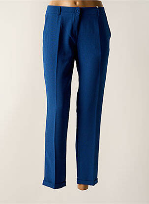 Pantalon 7/8 fermeture zippée sous rabat boutonné bleu PAKO LITTO femme