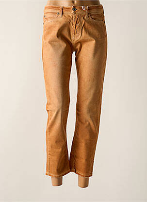 Pantalon 7/8 fermeture zippée sous rabat boutonné beige PLEASE femme
