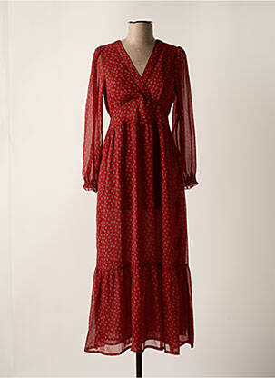 Robe longue manches longues manches longues rouge PEPE JEANS femme