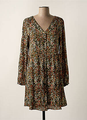 Robe courte coupe évasée manches longues vert ONLY femme