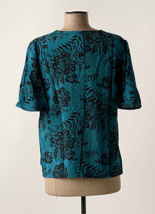 Blouse imprimé fleurs manches courtes bleu GRACE & MILA femme