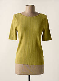 Pull coupe cintrée manches courtes vert GRACE & MILA femme