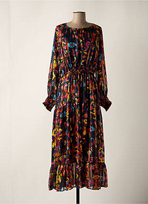 Robe longue manches longues manches longues bleu GRACE & MILA femme