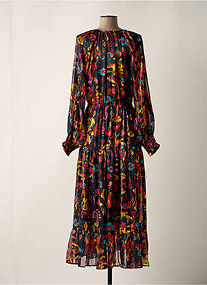Robe longue manches longues manches longues bleu GRACE & MILA femme