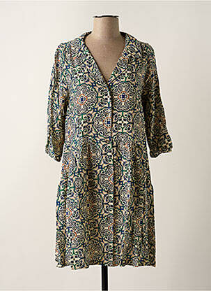 Robe courte manches 3/4 manches 3/4 bleu PAKO LITTO femme