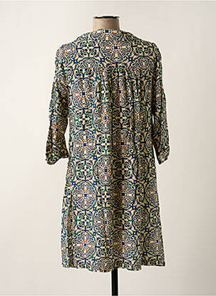 Robe courte imprimé fleurs manches 3/4 bleu PAKO LITTO femme