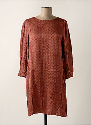 Robe courte coupe fluide manches longues orange GRACE & MILA femme