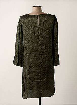 Robe courte coupe fluide manches longues vert GRACE & MILA femme