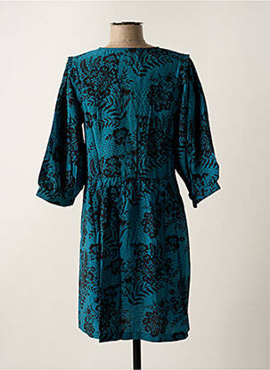 Robe mi-longue imprimé fleurs manches 3/4 vert GRACE & MILA femme
