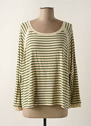Pull tissage chiné manches longues vert PAKO LITTO femme