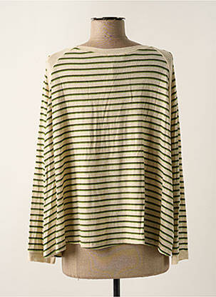 Pull tissage chiné manches longues vert PAKO LITTO femme