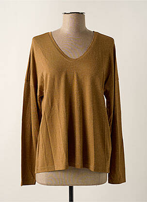 Top stretch manches longues beige ONLY femme