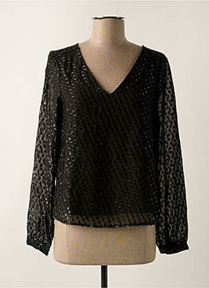 Blouse légère et transparente manches longues vert ONLY femme