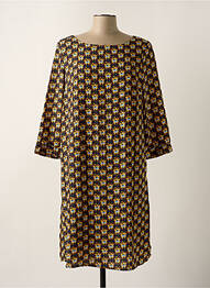Robe mi-longue imprimé fleurs manches 3/4 bleu IT HIPPIE femme