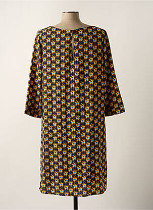 Robe mi-longue imprimé fleurs manches 3/4 bleu IT HIPPIE femme
