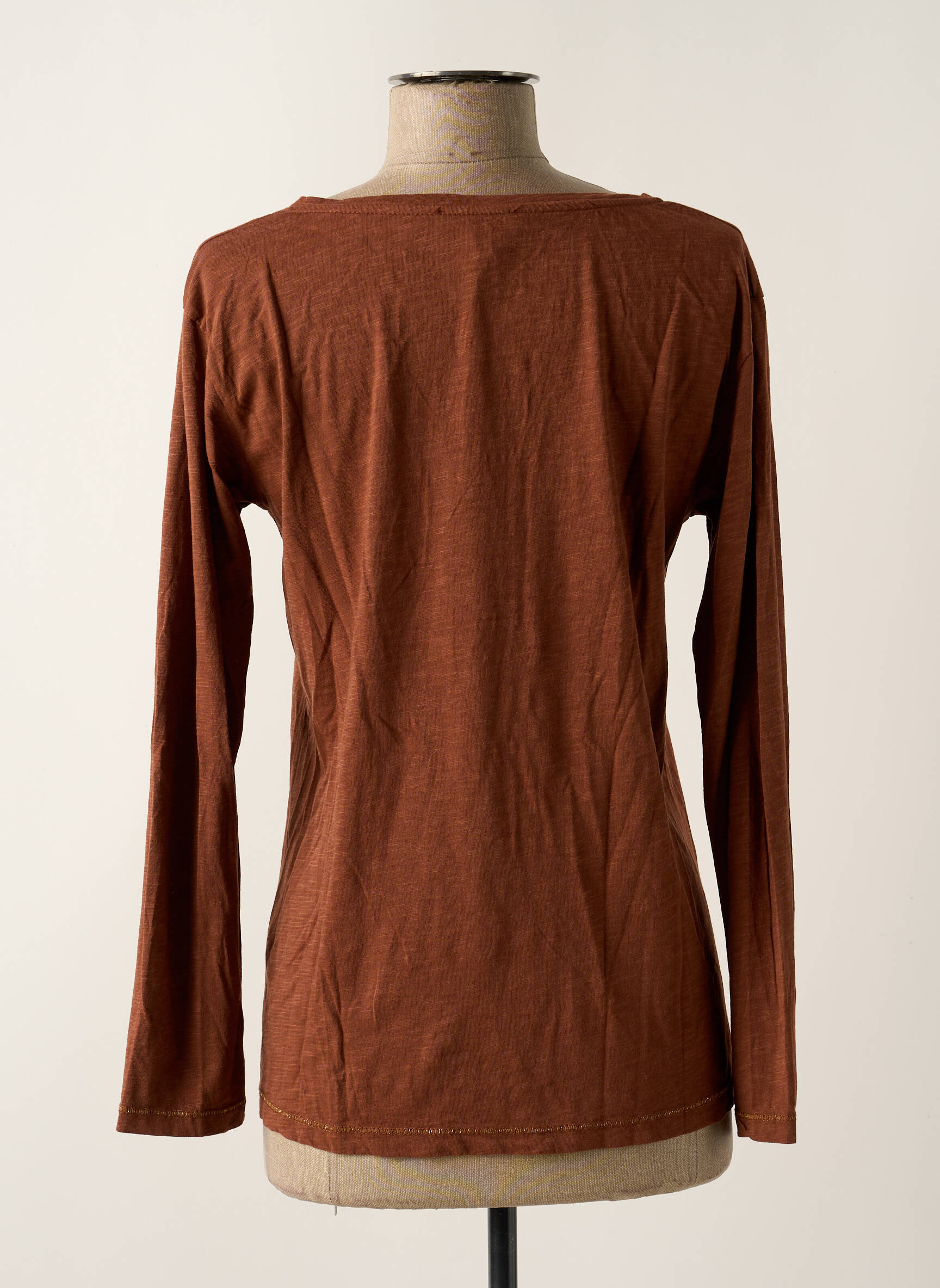 T-shirt manches longues manches longues marron PAKO LITTO femme