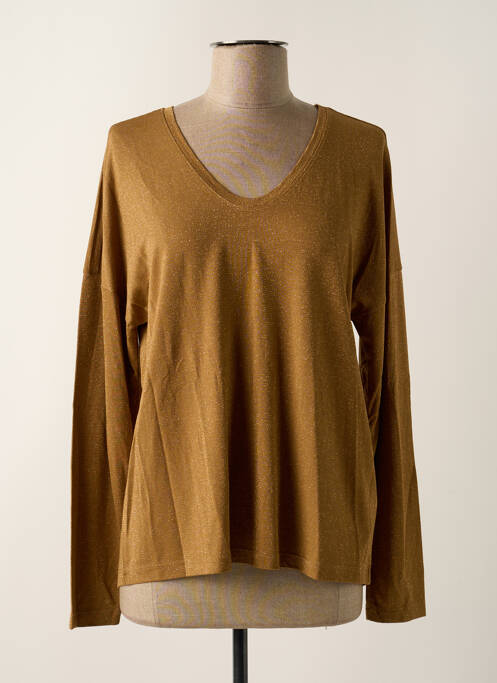Top tissage jersey manches longues beige ONLY femme