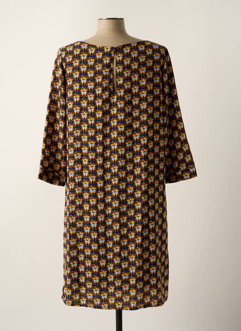 Robe mi-longue imprimé fleurs manches 3/4 bleu IT HIPPIE femme