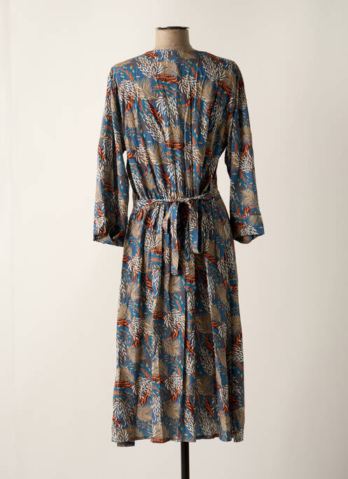 Robe mi-longue bleu PAKO LITTO pour femme