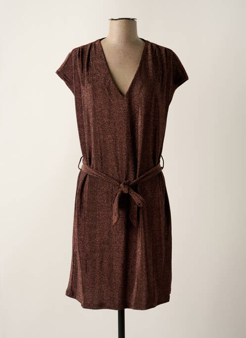 Robe mi-longue marron GRACE & MILA pour femme