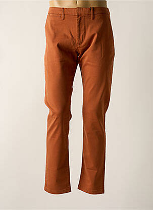 Pantalon chino fermeture zippée sous rabat avec crochet taille normale marron PEPE JEANS homme