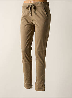 Pantalon 7/8 stretch taille normale beige PAKO LITTO femme