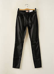 Pantalon slim tissage enduit taille haute noir ONLY femme