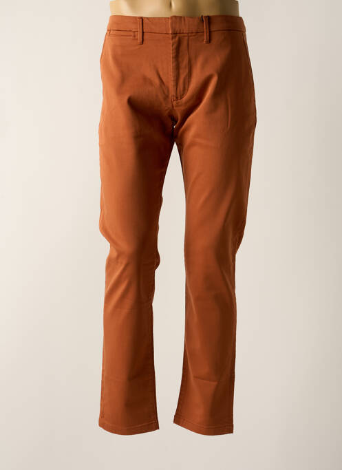 Pantalon chino fermeture zippée sous rabat avec crochet taille normale marron PEPE JEANS homme