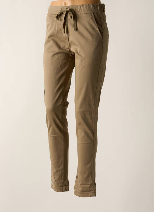 Pantalon 7/8 beige PAKO LITTO pour femme