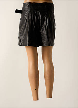 Short tissage simili-cuir taille haute noir ONLY femme