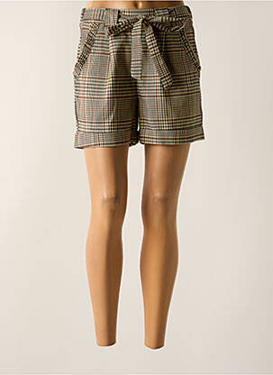 Short taille élastique taille haute beige EMMA ELLA femme