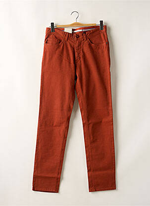 Jeans coupe droite fermeture zippée sous rabat boutonné taille normale orange 16 SHADES homme