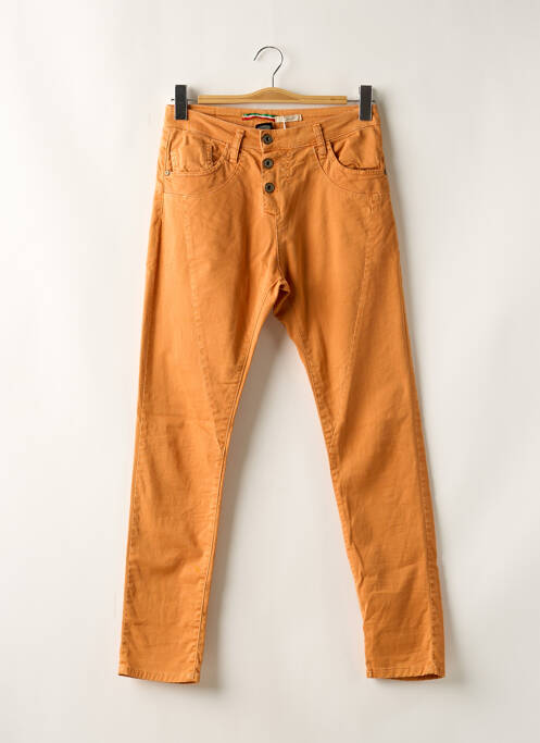 Jeans coupe slim orange PLEASE pour femme