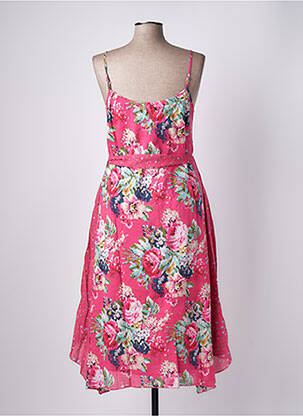 Robe mi-longue imprimé fantaisie fines bretelles rose RHUM RAISIN femme