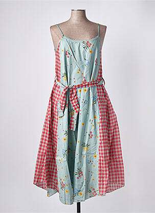 Robe mi-longue imprimé fantaisie fines bretelles vert RHUM RAISIN femme
